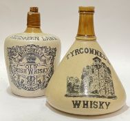 An unusual Tyrconnell Whisky conical form stoneware bottle (impressed mark of Grosveror pottery Glas