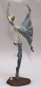 A large painted bronze and composition figural group depicting ballet dancers H92cm.