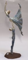 A large painted bronze and composition figural group depicting ballet dancers H92cm.
