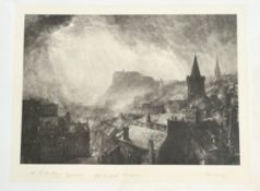 John MacWhirter (Scottish 1839-1911), View of Edinburgh looking towards the Castle from the