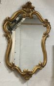 A Rococo style gilt mirror 65cm x 100cm