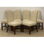 A set of eight (6+2) Georgian style mahogany framed dining chairs, each with high back and seats