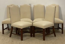 A set of eight (6+2) Georgian style mahogany framed dining chairs, each with high back and seats