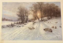 Joseph Farquharson (Scottish 1846-1935), The Day was Sloping towards his Western Bower print, in a