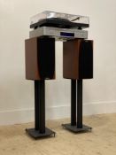 Audio Seperates: A Projekt record deck turn table, an Arcam CD player, and a pair of Spendor S3e