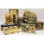 A group of vintage tea and biscuit/confectionary tins comprising a large Cooperative Wholesale