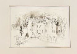Sir Anthony Wheeler (British 1919-2013), Castle Menzies, Perthshire, pen,ink and wash, signed and
