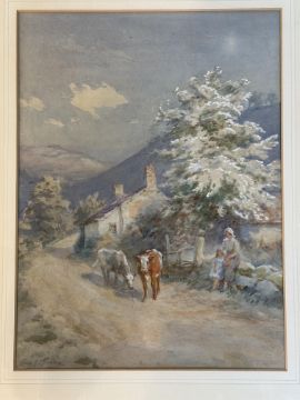 Frederick J. Knowles, British, (1974-1931), The Mountain Home- North Wales, watercolour, signed