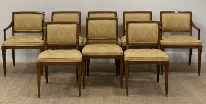 A set of eight (6+2) French Napoleon III style walnut framed dining chairs, with upholstered seat