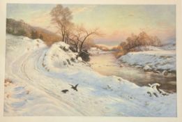 Joseph Farquharson (Scottish 1846-1935), Glowed with the Tint of Evenings Hour print, in a wooden