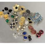 Property of the late Countess Haig: A collection of clip on Vintage 80's style earrings including