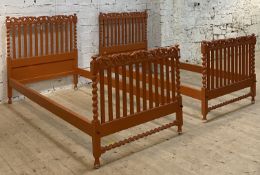 Property of the Late Countess Haig: Heals, a pair of oak single bed frames, early 20th century,