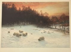 Joseph Farquharson (Scottish 1846-1935), When the West With Evening Glows print, in a wooden