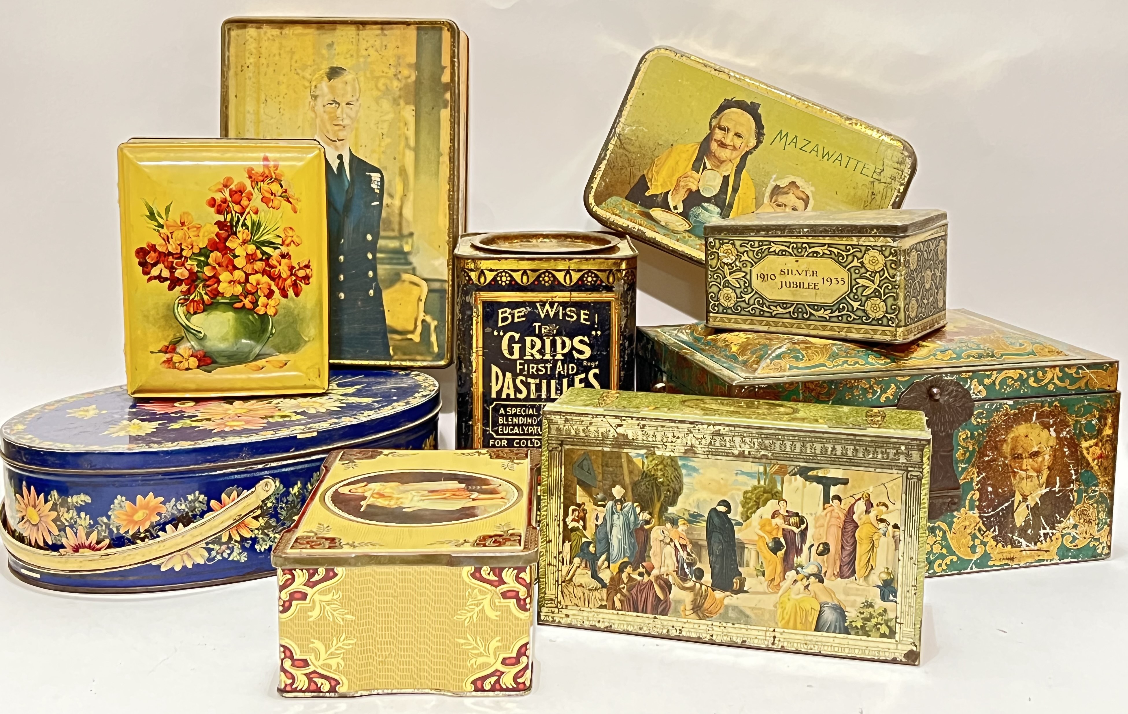 A group of vintage tea and biscuit/confectionary tins comprising a large Cooperative Wholesale - Image 2 of 2