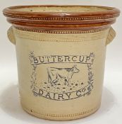 A 7lb Buchan Pottery (Portobello, Edinburgh) Buttercup Dairy Co twin-handled Scottish stoneware