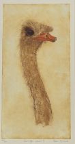 Susan Mitchell (British), Carrington Ostrich I, print 23/30, signed pencil bottom right in a glaze