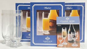 Three boxed pairs of Rosenthal Classic Rose long drinking glasses (marked verso, g- 18cm) (6)