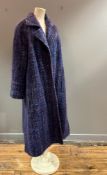 Bernat Klein (1922-2014) a full length mohair tweed single breasted coat with slash side pockets and