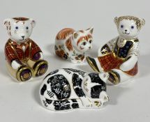 A collection of Royal Crown Derby ceramic paperweights including, Scottish Teddy Fraser, Shona Bear,