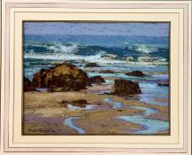 Shelia Goodman P.S, Cornish Beach, pastel on paper, signed bottom left, dated 2000 artist label