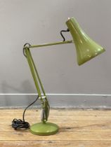 Herbert Terry & Sons, a vintage anglepoise lamp, with conical shade and circular base finished in