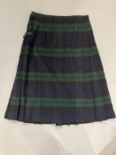 A Black Watch tartan lady's skirt kilt, Kinloch Anderson, 55% cashmere, 45% wool  (l.28", waist in
