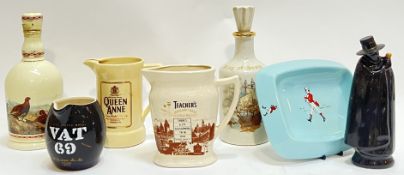 A mixed group of advertising (mainly Whisky) ceramic water jugs/ash trays/bottles etc...