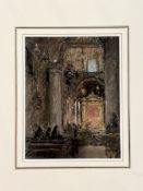 Brian Lindley (20thc), Interior San Marco, Venice, pastel, signed bottom left, in a gilt glazed