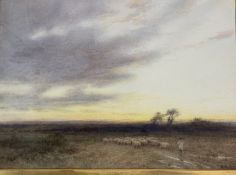 Leopold Rivers (British 1852-1905), Eventide Surrey, watercolour, signed bottom right, artist