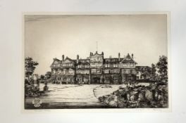 Wilfred Crawford Appleby (Scottish 1889-?), Harrogate Cottage, Early 20thc etching, signed and