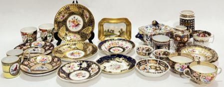 A group of nineteenth century and later English ceramics including a pair of Derby salts, a Derby or