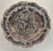 A late 19thc Sheffield plated wall plaque depicting a Roman scene after the triumph of Galatea