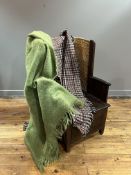 A vintage wool tweed blanket