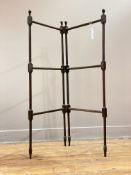 A Regency style ring turned mahogany folding towel rail or airer, early 20th century.  H96cm.