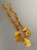 A  Baltic butterscotch amber nugget necklace, (L x 22 cm) 30g