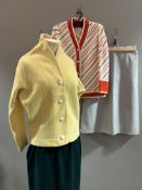 A mixed lot of vintage clothing to include a  1960s fitted wool knit yellow sports jacket by Tanner,