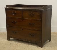 A 19th century mahogany chest, fitted with a galleried top above two short and two long drawers,