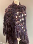 Bernat Klein (1922-2014), a rather wonderful open knit fringed shawl (l. 41" including fringe) (