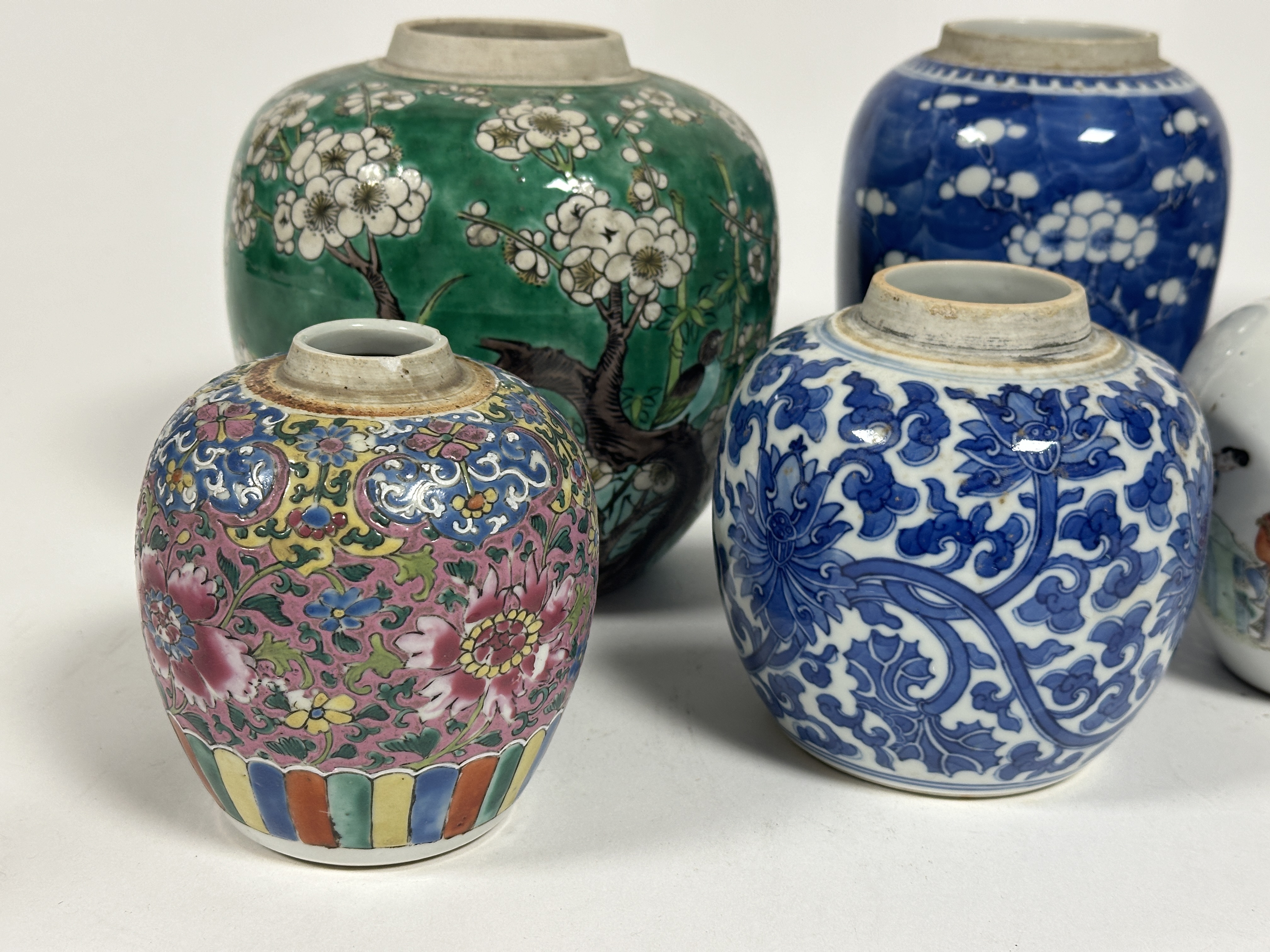 A collection of six late 19th and early 20thc Chinese ginger jars, one with cover and a Japanese - Image 2 of 9