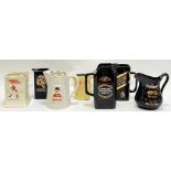 A mixed group of advertising (mainly Whisky) ceramic water jugs comprising BL Blended Whisky,