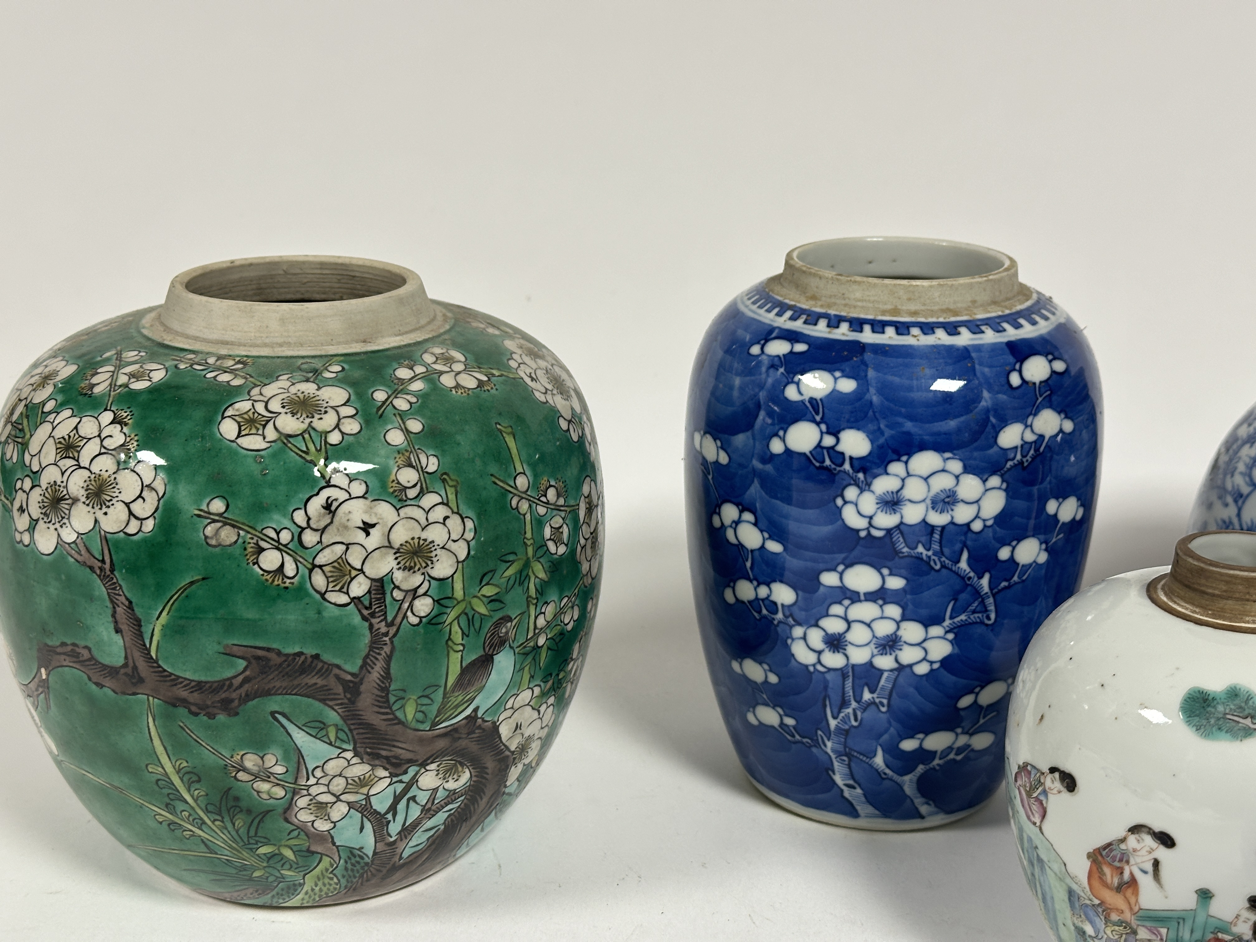 A collection of six late 19th and early 20thc Chinese ginger jars, one with cover and a Japanese - Image 4 of 9