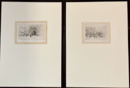 William Walcot (Scottish, 1874-1943), a pair of etchings of Venetian scenes, Basilica San Marco (St.