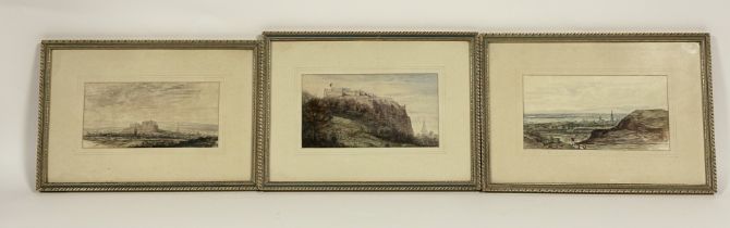 William Brodie R.S.A. (Scottish, 1815-1881), Three Views of the City of Edinburgh, watercolour