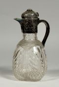 A late Victorian silver-mounted cut-glass claret jug, Charles Edward Nixon, Sheffield 1895