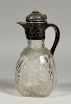 A late Victorian silver-mounted cut-glass claret jug, Charles Edward Nixon, Sheffield 1895