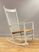 Hans Wegner (Danish, 1914 - 2007) for FDB Mobler, a model No. J.16 rocking chair, the grey painted