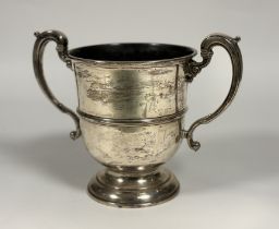 A large George V Scottish silver twin-handled trophy-form wine cooler or cup, Hamilton & Inches, Edi