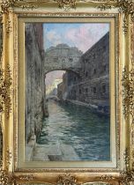 Augusto Lovatti (Italian, 1852-1921), The Bridge of Sighs, signed lower right,