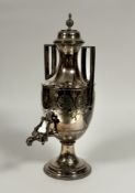 A handsome late Victorian Adam Revival silver-plated samovar or hot water urn, Philip Ashberry & Son