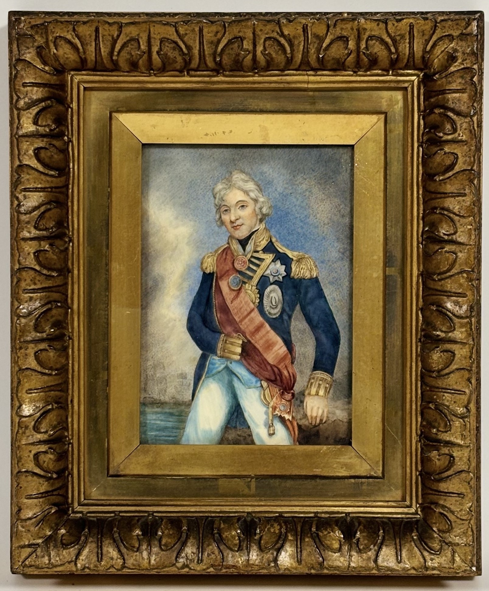 After John Hoppner, a portrait miniature of Horatio, Lord Nelson, 19th century, watercolour on ivory - Image 2 of 2